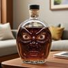 Pumpkin Wine Bottle with Human Face Creepy Cute Spooky Wine Bottle Unique Evil Smirks Fun Face Bottle for Halloween