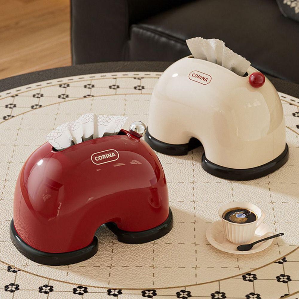 Rounded Corners Napkin Box Built-in Spring Tissue Organizer Paper Storage Holder Kitchen