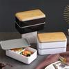 Wood Grain Lunch Box Large Volume Double Layer Sealed Leak-proof Microwave Oven Bento Box Handy Food Storage Container