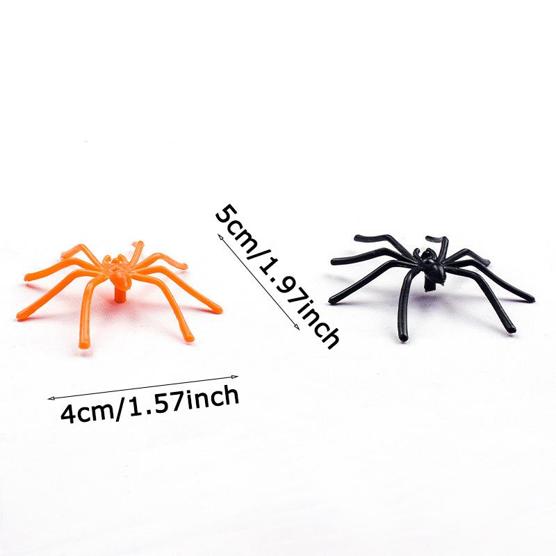WTEMPO 100PCS Plastic Spiders Halloween Realistic Spiders Black Fake Spiders Small Spider Modle for Prank Haunted House Halloween Party Supplies