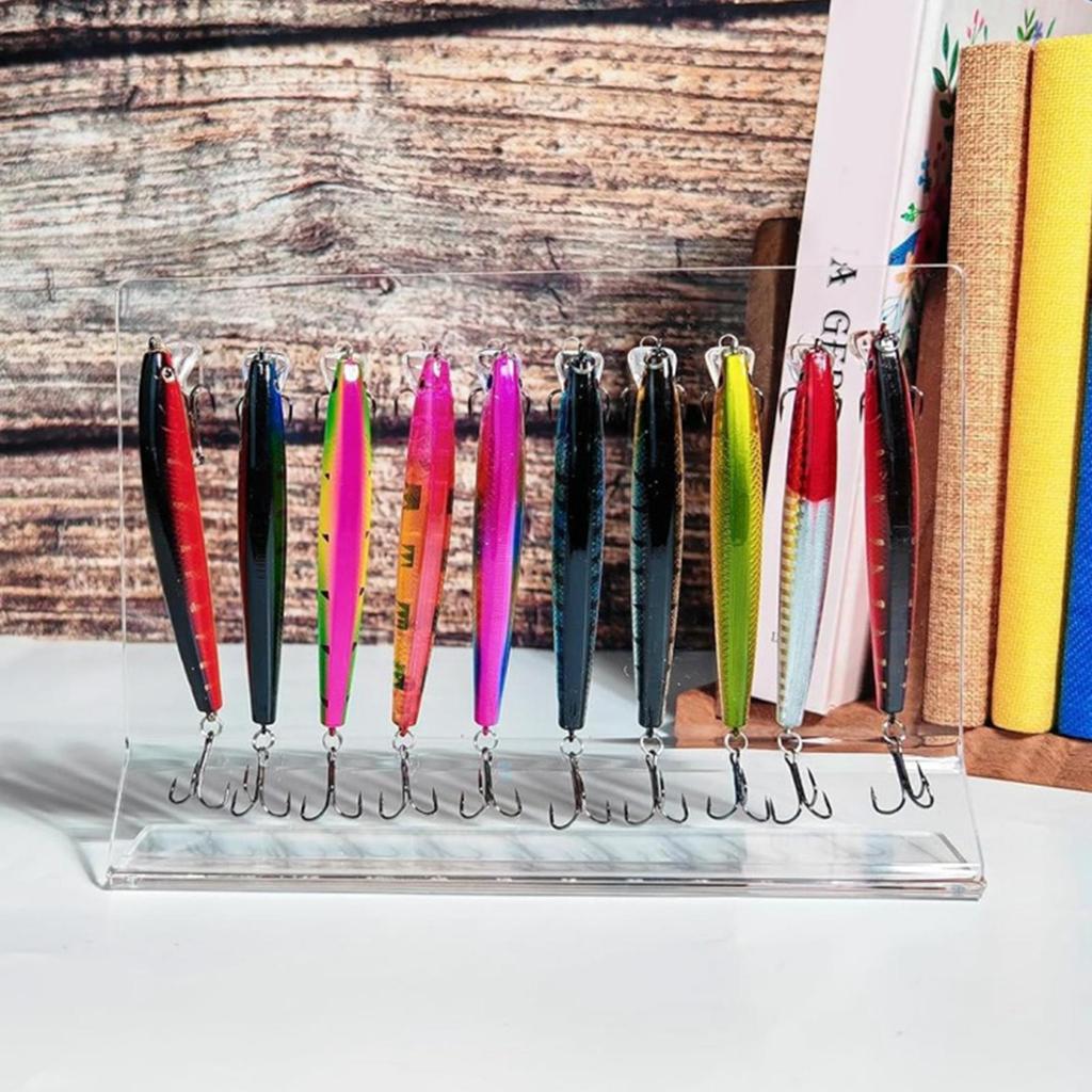 Portable Acrylic Fishing Lure Organizer Sturdy Baits Holder Rack For Efficient Storage And Easy Access Home Desk