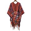 Women'S Bohemian Shawl Travel Ethnic Large Cape Fashion Winter Tassel Warm Scarf
