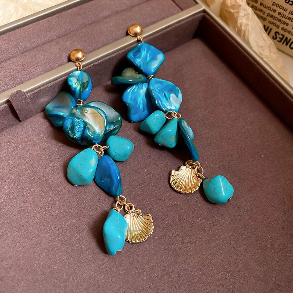 Sea Series Bohemian Shell Beads Bracelet Ornaments Natural Conch Beach Earrings  Girls Couple Gift