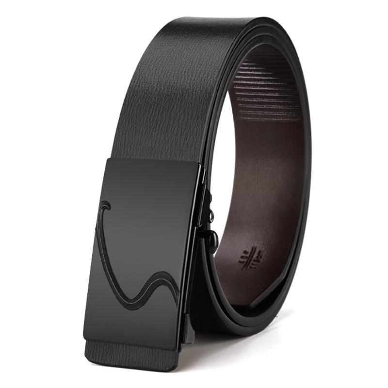 Belt for Men Casual Simple Leather Automatic Buckle Belt S Business Personality Youth Trousers