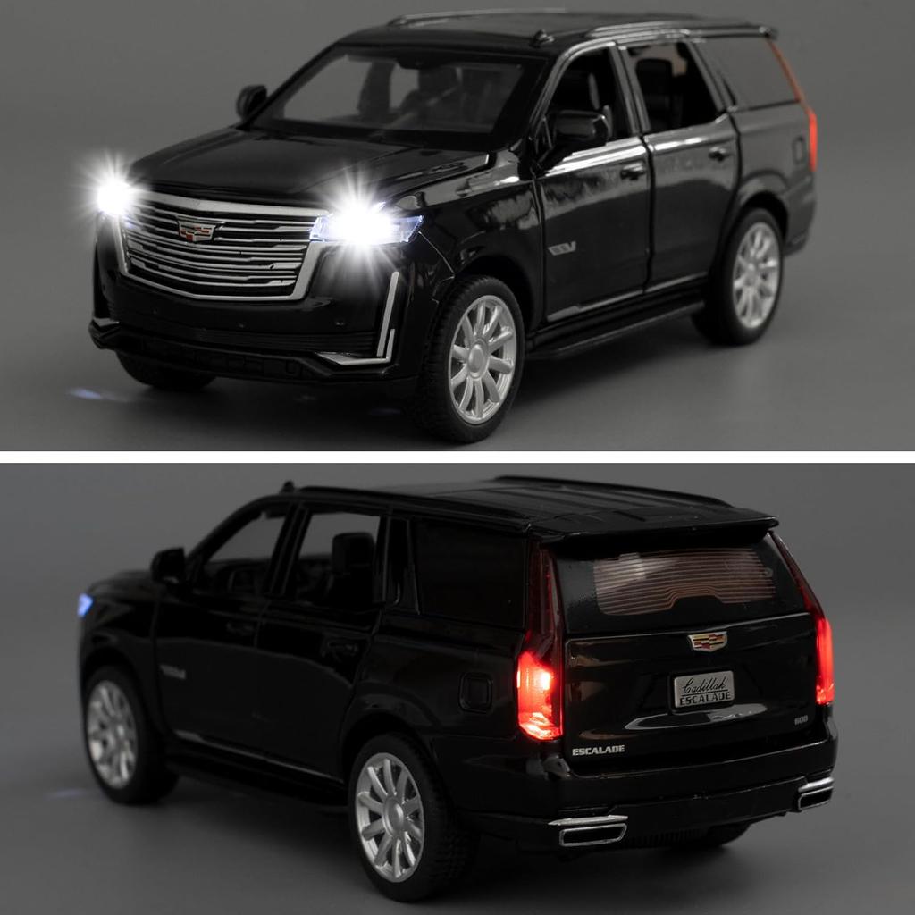 1:32 Scale Car Model Compatible for Collectible Escalade SUV Diecast Toy Vehicle, Zinc Alloy Pull Back Toy Car with Sound and Light for Adult Boys