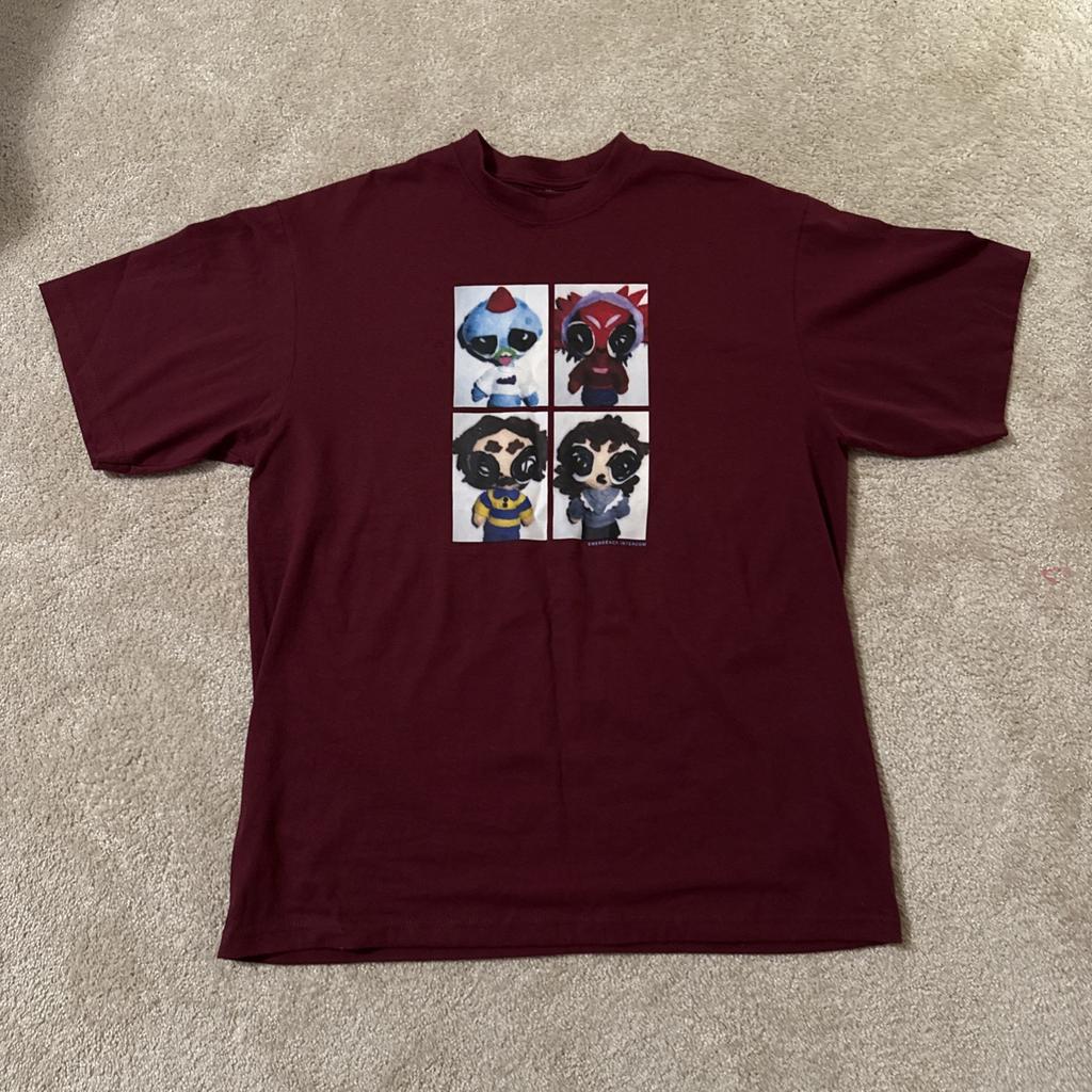Emergency Intercom Powerpuff Girls Parody T Shirt Men’s XL Maroon Graphic Tee