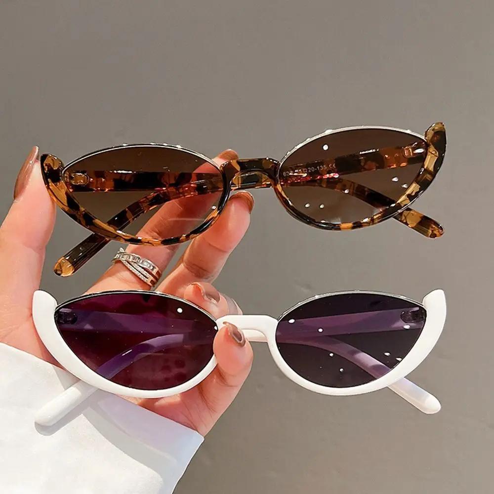 Kleine Vintage-Sonnenbrille im Katzenaugen-Design für Damen, trendige Halbrahmen-Sonnenbrille, UV400, modische Sonnenbrille für den Sommer, Anti-UV-Sonnenbrille