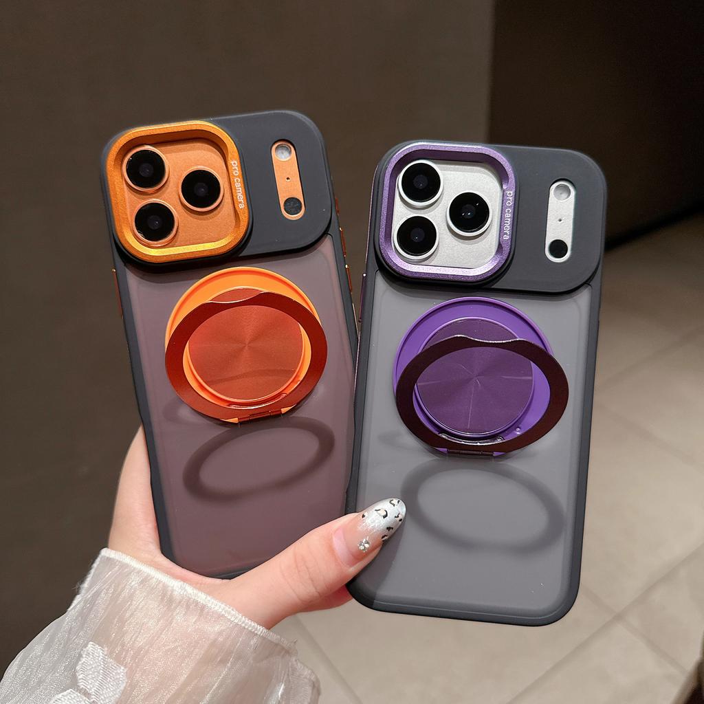 For iPhone 17 Pro Max Case Compatible with MagSafe Rotating Kickstand Skin Touch PC TPU Phone Cover