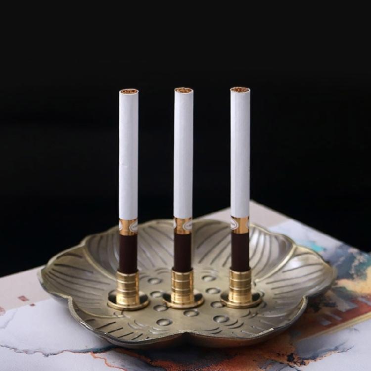 3Pcs Vintage Metal Cigarettes Holder Incenses Stick Holder Handcraft Incenses Burners with Flower Base Ashes Catcher