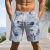 Men Plus Size Abstract Art Print Beach Shorts Quick Dry Drawstring Casual Swim Trunks With Pockets For Summer Surfing Vacation