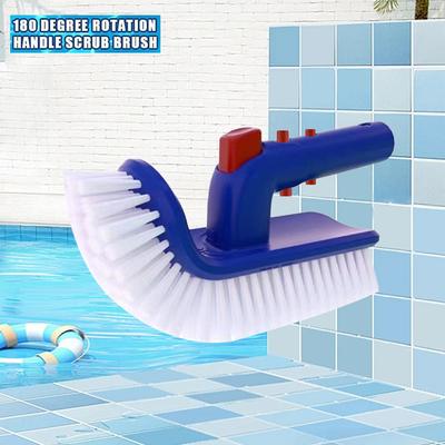 Pool Brush Pool Step & Corner Brush Fine Bristles 180 Degree Rotating Pool Cleaning Brush for Inground & Above Ground Pool