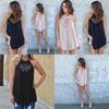 European Style Loose Fit Sleeveless Cotton T Shirt With Lace Splicing For Casual Women