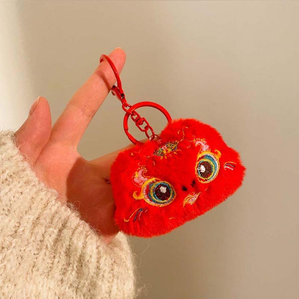 Lion Dance God of Wealth Pendant Cartoon Chinese New Year Keyring  Festive Decor