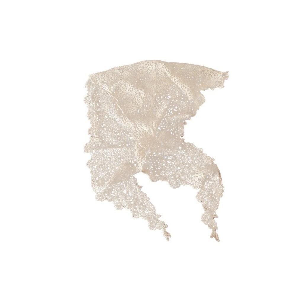 Slim Fit Hip Curtain Lace Trim Apron Wrap Skirt Trendy Triangular Headscarf  Women