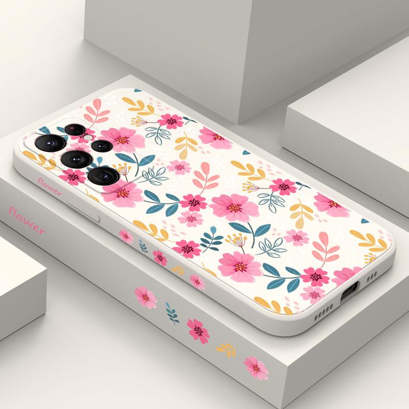Pattern Spring Phone Case For Samsung Galaxy S25 FE S24 S23 S22 S21 S20 S10 S10E S9 Ultra Plus Note 20 Ultra 10 9 Plus Cover