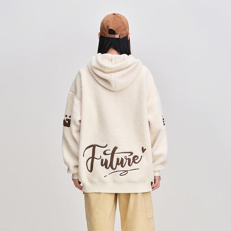 LEDING Oversize Granular Fleece Hooded Sweatshirt