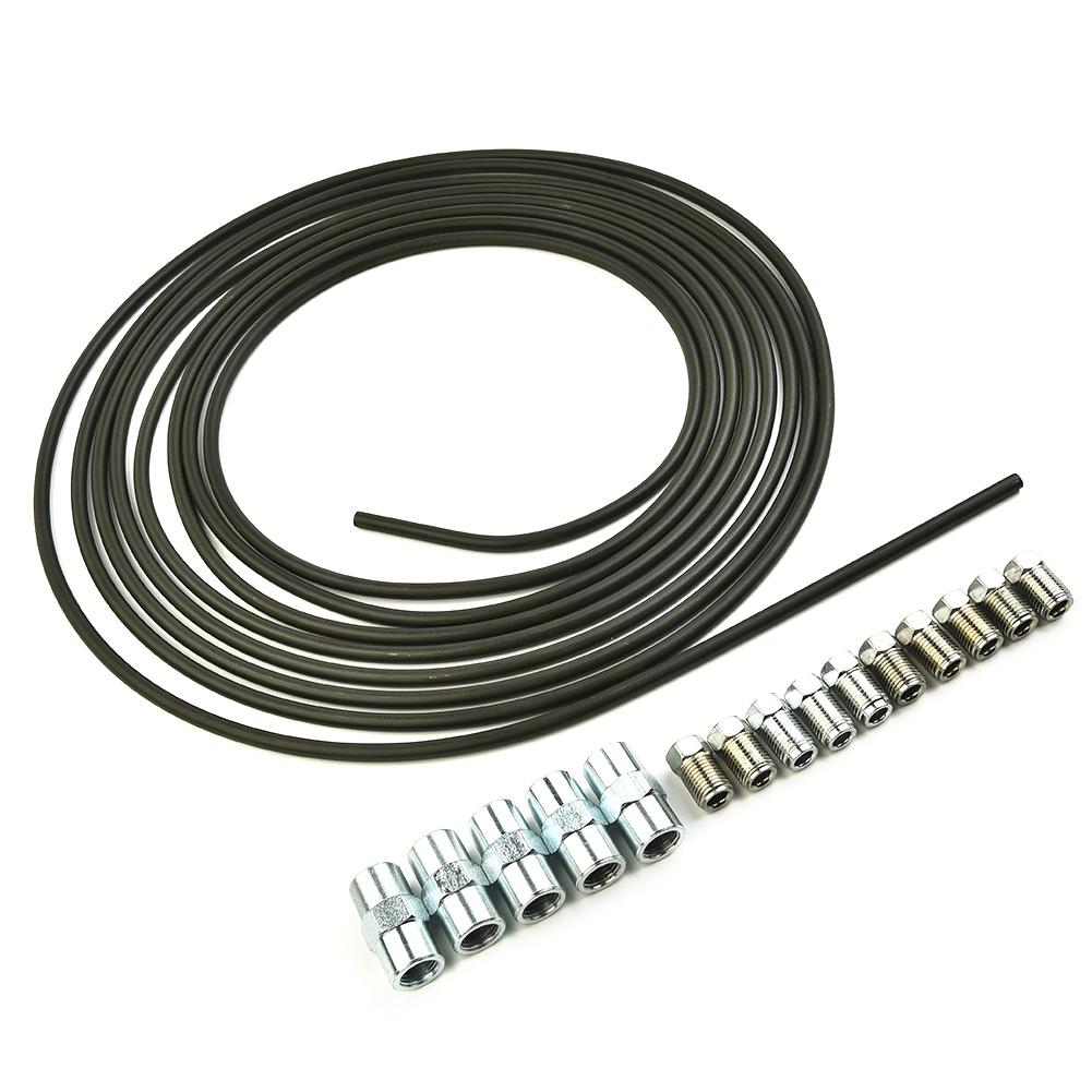 Universal- 5m Brake Line Brake Pipe Steel Copper-plated + Plastic-coated 4.75mm&10 Screw & 5 Connectors Brake Lines Accessories