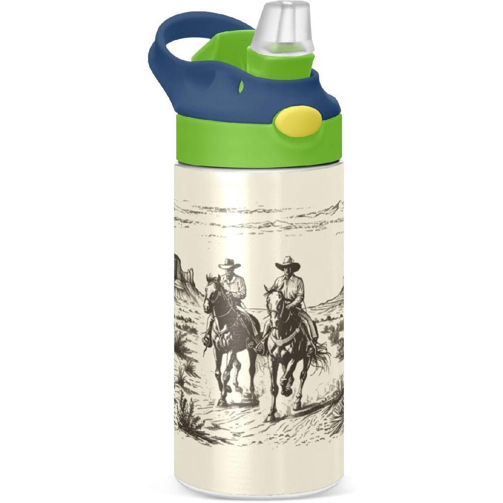 Boccsty Bright Race Car Truck Kids Water Bottle with Straw Lid Sport Cars ulated Stainless Steel Reble Tumbler for Boys Girls Toddlers 12 oz Green