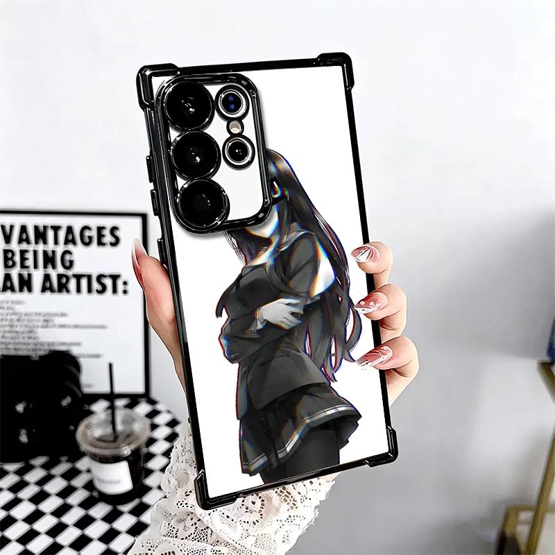 Sugoi Senpai Waifu Kawaii Anime Girl Plating Phone Case For Samsung Galaxy S24 S25 FE S26 Edge S23 Ultra S22 S21 Plus S20 Anti-F