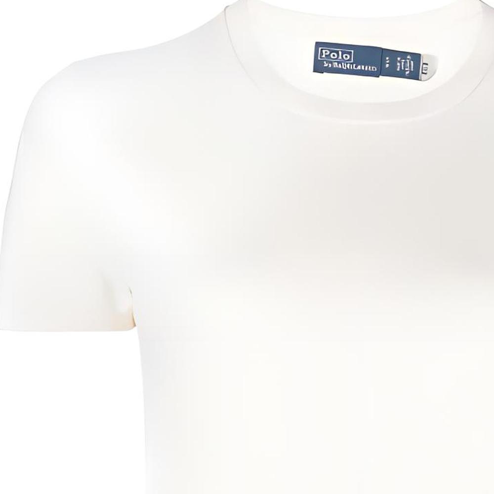 Polo Ralph Lauren Ss23 Solid Color Logo Embroidered Crew Neck Short Sleeve T-Shirt Women Tops Off-White 211891673-001
