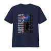 Cool Streetwear Australia Rugby Australian Flag Ball Player Silhouette Print Casual T Shirt Vintage Fashion Comfortable