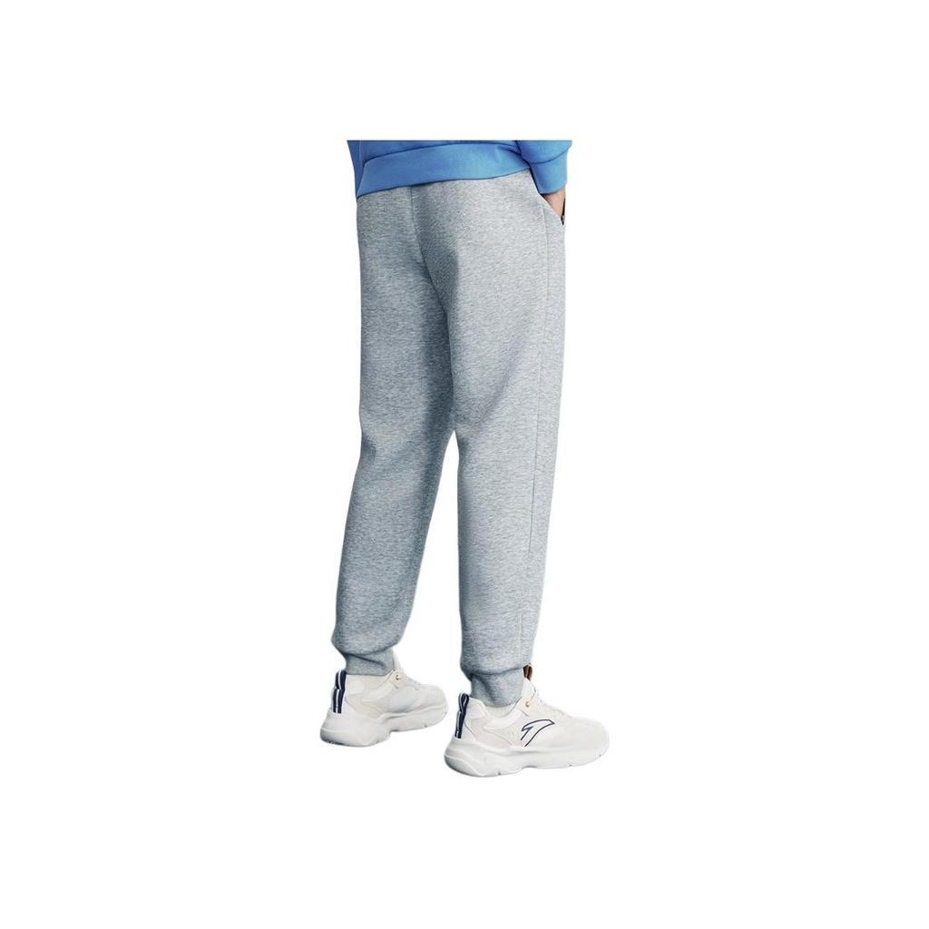 Anta Basketball Series Solid Color Mid-Waist Tapered Knit Sports Pants Men Bottoms Gray Heather-Gray 152411304-3