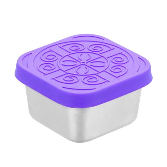 Stainless Steel Snack Box Leak Proof Food Container Sauce Cups with Silicone Lids 60ml Leak-Proof Condiment Bowls for Salad Dressing Ketchup Dipping