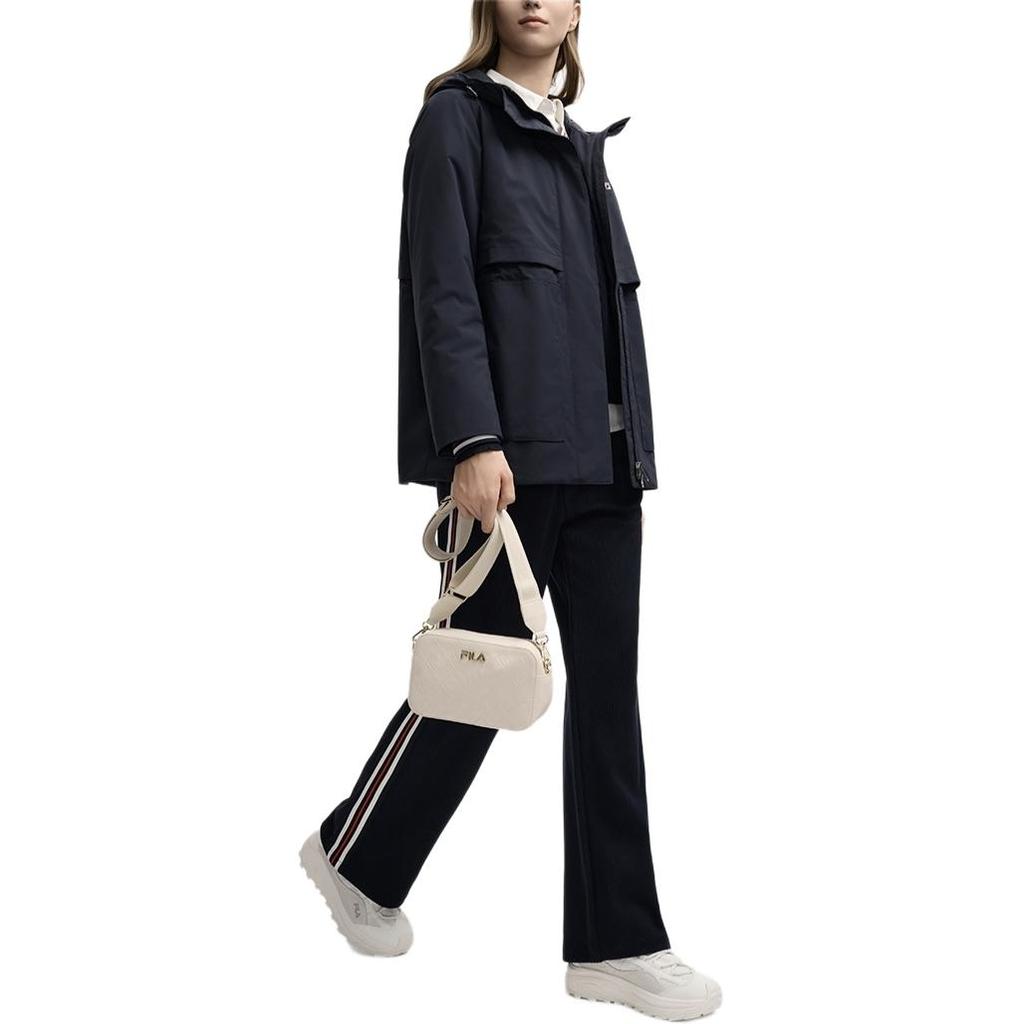 Fila Fw25 Casual Comfortable Hooded Zipper Long Sleeve Cotton Jacket Women Jackets F11W548914F-NV