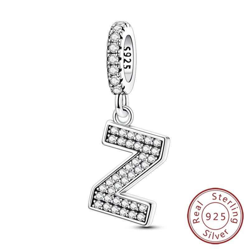 Original Copper 26 Letters A-Z Alphabet Name Beads Fit Bracelet New Charms Pendants Diy Women Jewelry Making