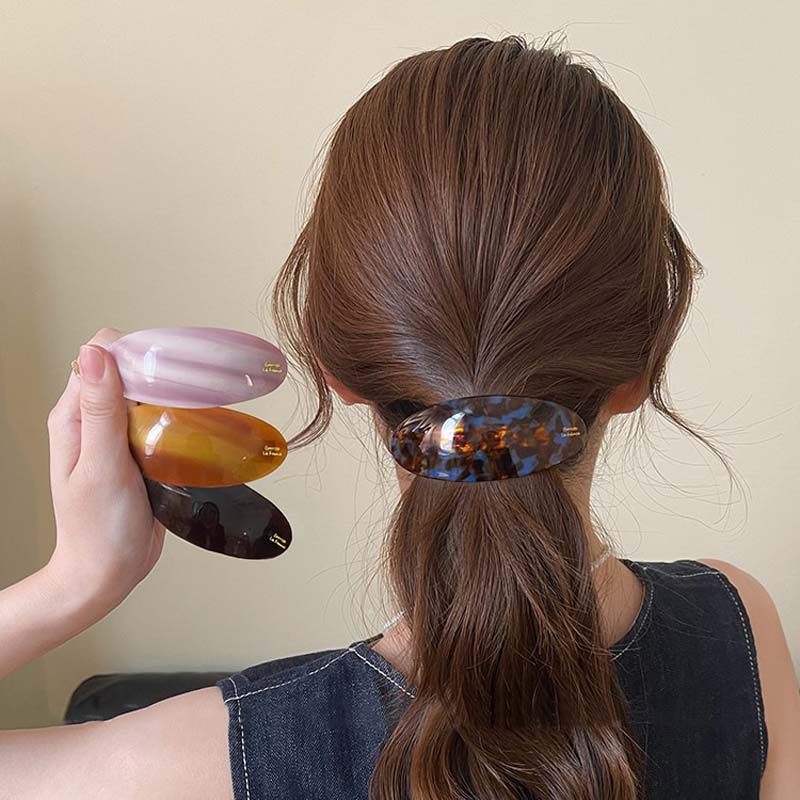 Vintage Acetic Acid Oval Hair Clip for Women Girls Korean Large Spoon Clip Spring Clip Hair Clip Top Clip Hair Accessories