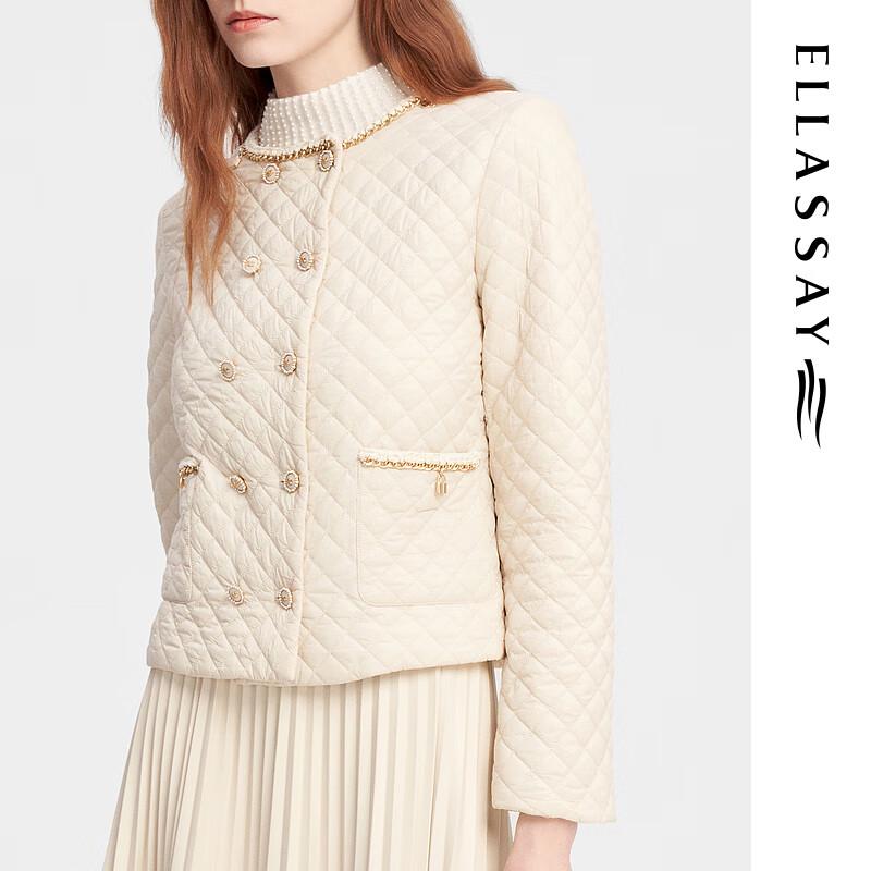 ELLASSAY Women's 2023 Autumn Round Neck Padded Jacket