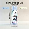 1PC Ghost Cat Reading Book Halloween Print 750ml Color Plastic Sports Water Bottle Leakproof Flip Straw Lid Suitable for Sports Office Home Use
