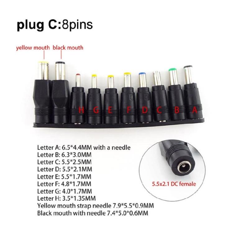 Set of 8pcs/10pcs Universal Power Adapter Tips Converter Connectors for Enhancing Laptops Connection