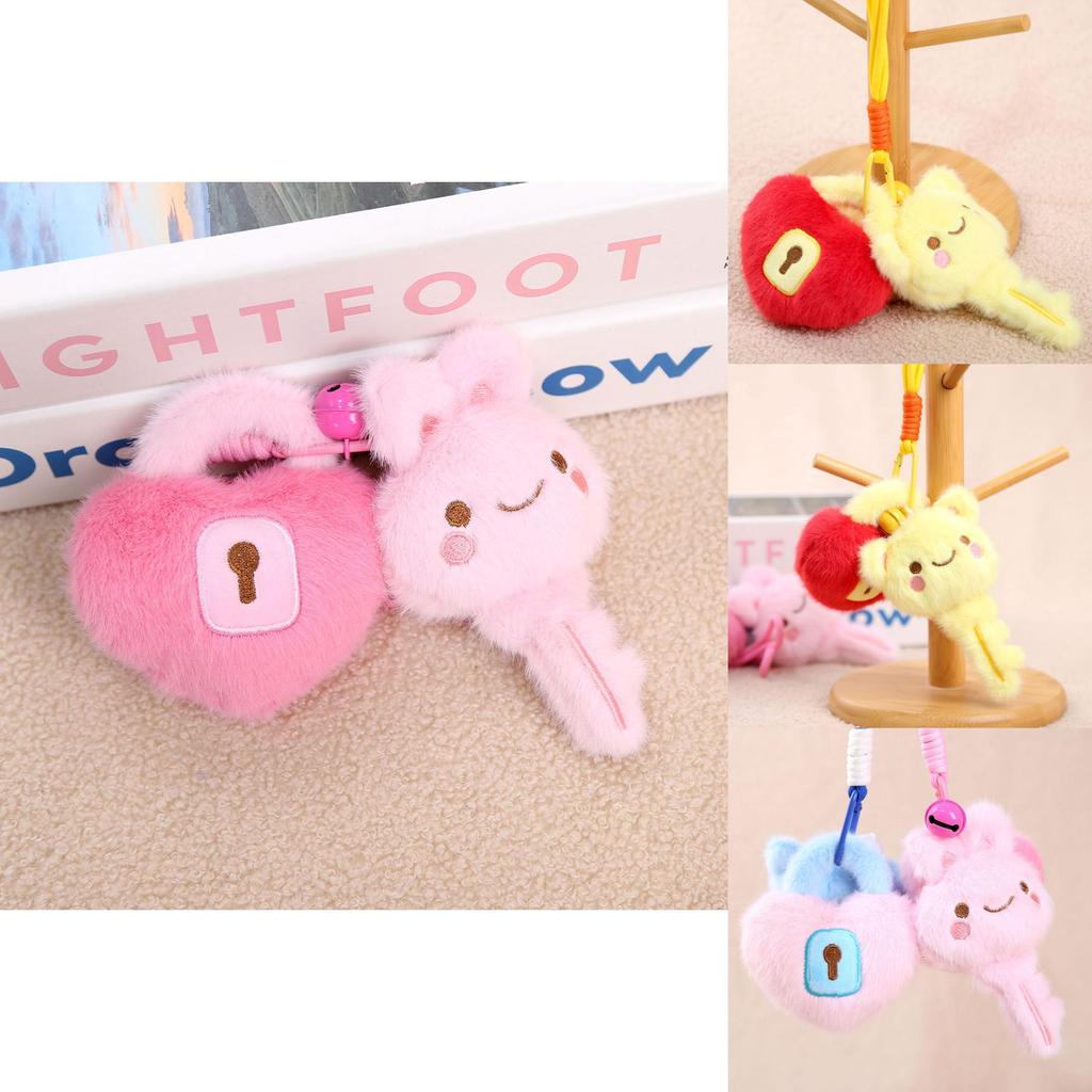 Keychain Heart Lock Plush Toy With Soft Short Plush For Girls Birthday Gift Accessories