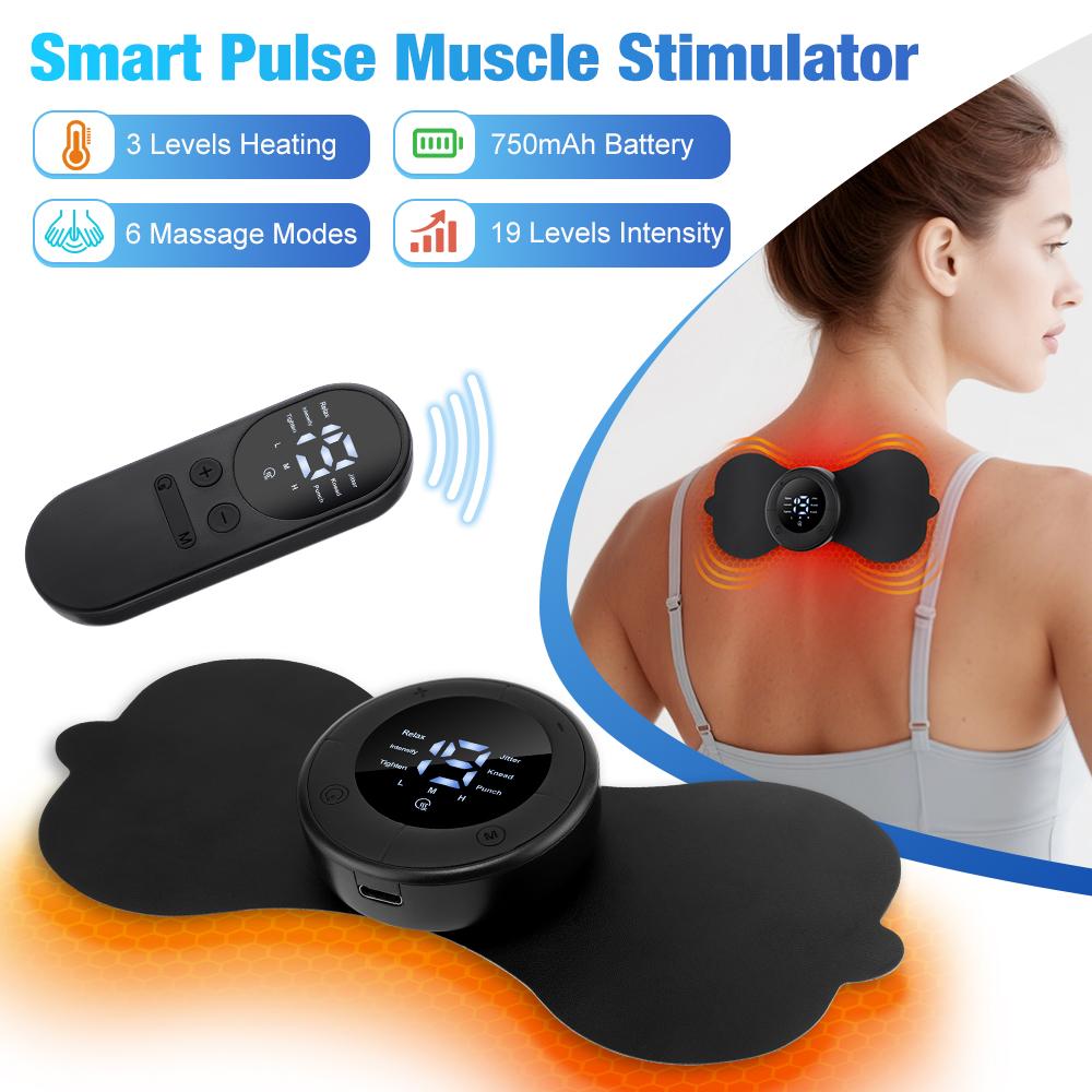Electric Neck Massager 6 Modes Wireless Heating EMS Muscle Massage Stimulator Back Cervical Leg Body Patches Pain Joints Device