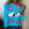 Fashion Women's T shirt  Snoopy printed Daily Sweatshirt Casual Long Sleeve Crew Neck Spring Fall sportswear