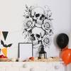 Halloween Skull Rose Flower Wall Decoration for Living Room and Home Wall Stickers