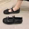 Elegant Sweet Bowknot Flat Shoes Soft Sole PU Leather Slip On Loafers Solid Color Casual Ballet Flats Girls