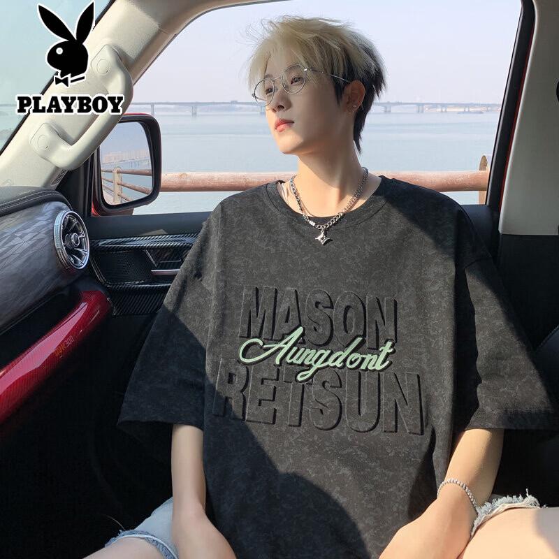 

PLAYBOY Men s 2026 Summer Loose Fit Short Sleeve T-Shirt M