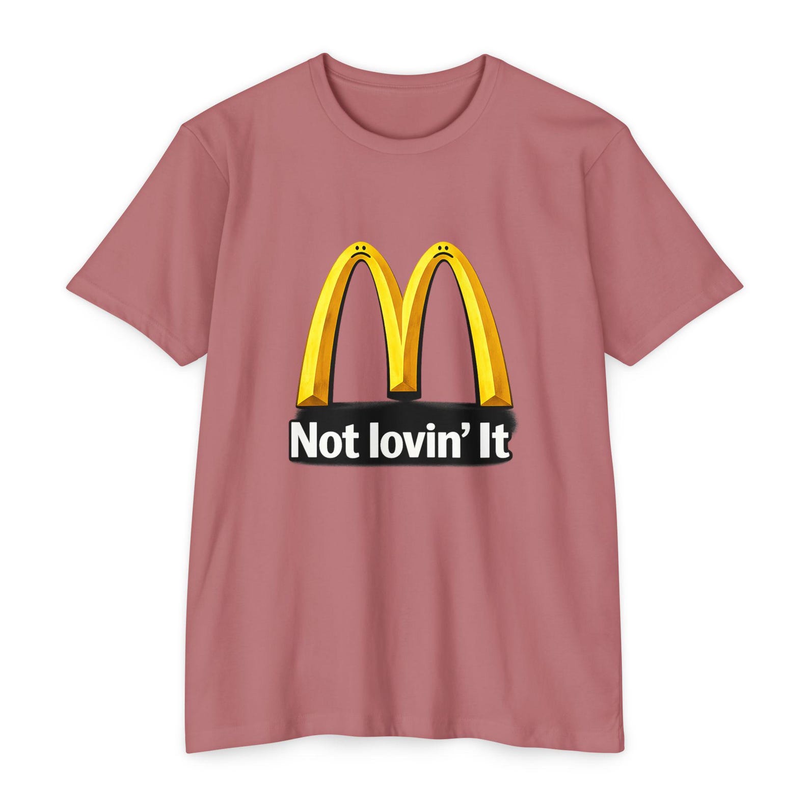 Not Lovin It logo parody T shirt | Funny Fast Food Satire Tee 4XL