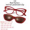 Myopia Multicolored TR Prescription Polarized Clip Cat's Eye Frame -0.5 To -6.0 Magnetic Sunglasses Clip Spring Hinge