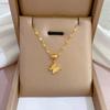 Light Luxury Minimalist Butterfly Stove Real Gold Necklace Female Collarbone Chain With Jewelry