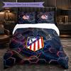 Atletico Madrid Pattern 3 Pieces Bedding Set Soft Microfiber Duvet Cover with Pillow Cases for Bedroom