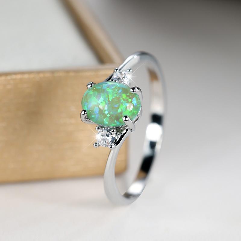 Cushion Cut Square Rainbow White Fire Opal Rings For Women Gold Horse Eye Zircon Charm Leaf Wedding Bands Party Jewelry CZ