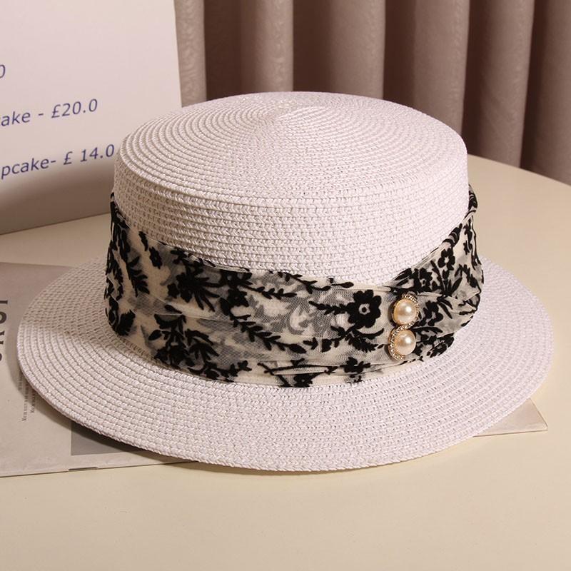 

Ретро маленькая поля плоская тулья соломенная шляпа женская весна и лето путешествия приморский солнцезащитный козырек солнцезащитная пляжная шляпа британская универсальная цилиндр Adult (56-58cm)