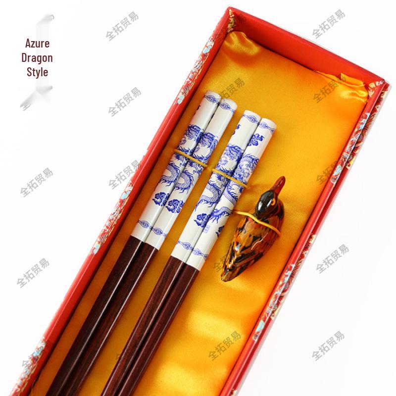 Dragon Pattern Wooden Chopsticks - Ideal for Business, Weddings, Travel, and Special Occasions