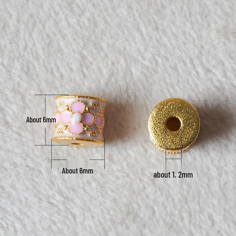 Gold-Plated Crystal Pink Spacer Beads for DIY Jewelry and Bracelets