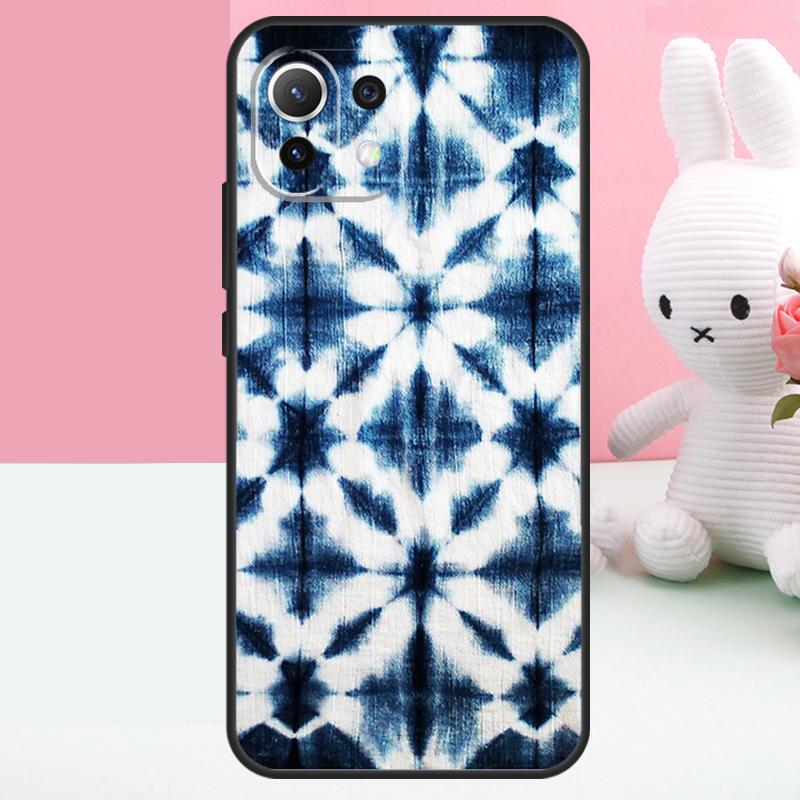 Shibori Indigo Batik Hülle Für Xiaomi 15 Ultra 14 15T 13T 14T 17 Pro Max POCO F8 Ultra F7 F5 F6 X5 X6 X7 Pro Funda