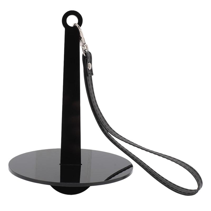 

Тренд 2025 1 шт. Акриловый держатель для пряжи на запястье с кожаным ремешком, Портативный держатель для клубка пряжи, Органайзер для вязальных принадлежностей D чёрный