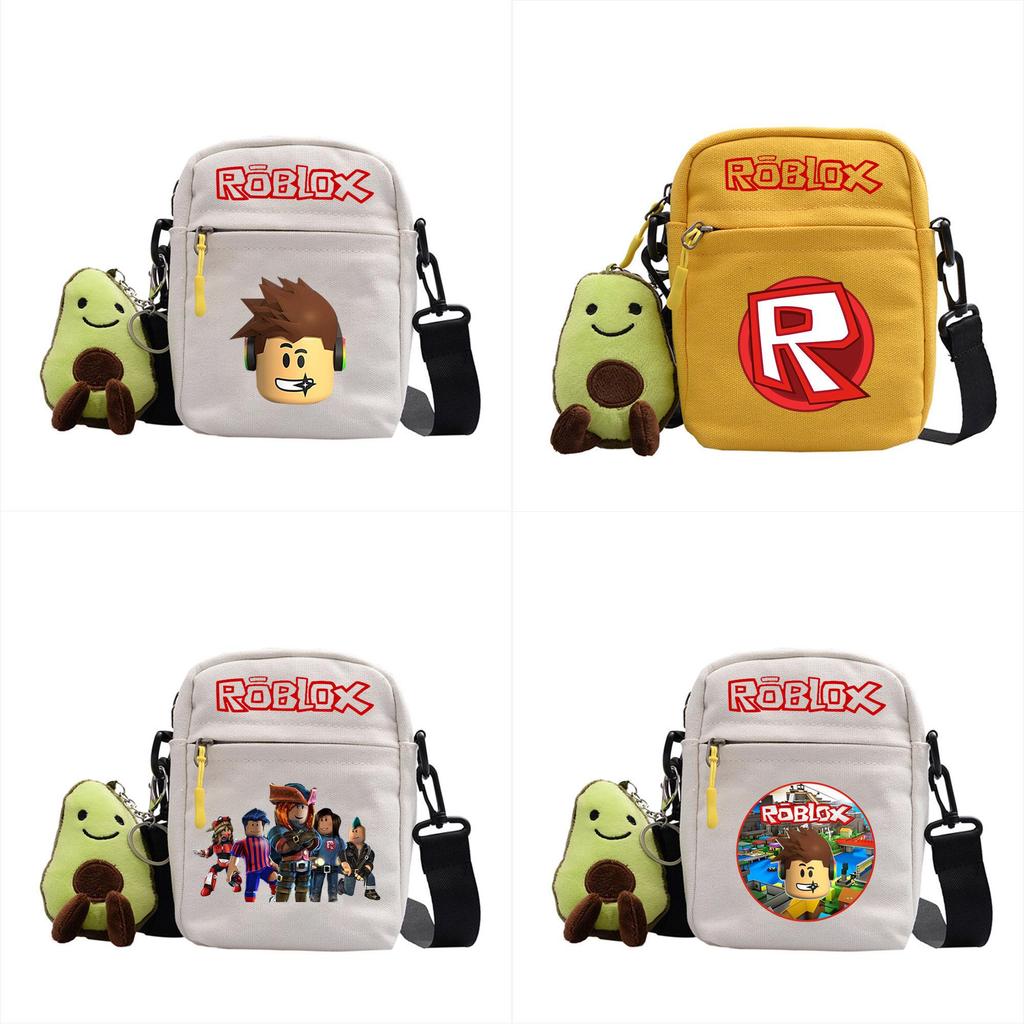 Plátěná taška přes rameno Roblox s potiskem herní postavičky pro běžné cestování a do školy